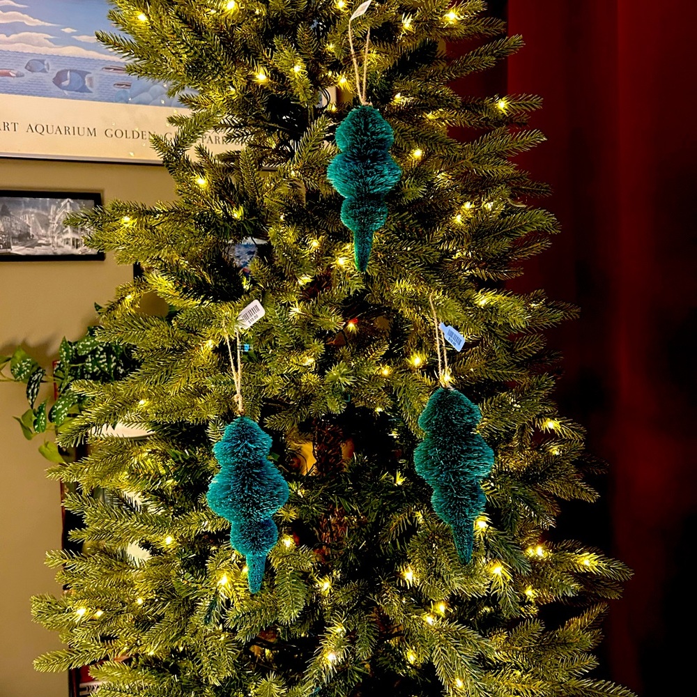 3 Sold Out Anthropologie Terrain buri bottle brush Christmas Holiday Ornaments
